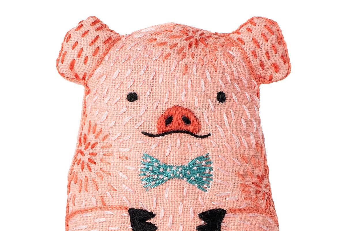 Pig Embroidery Kit | Kiriki Press