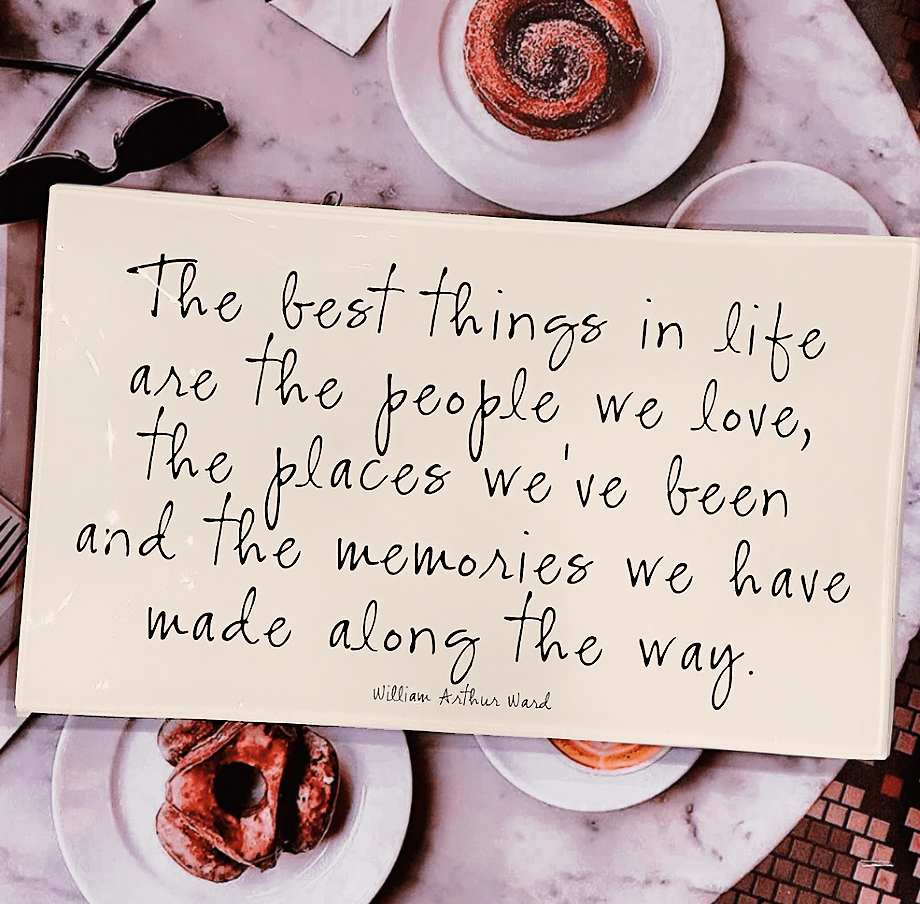 "The best things in life are" decoupage glass tray (set of 2)