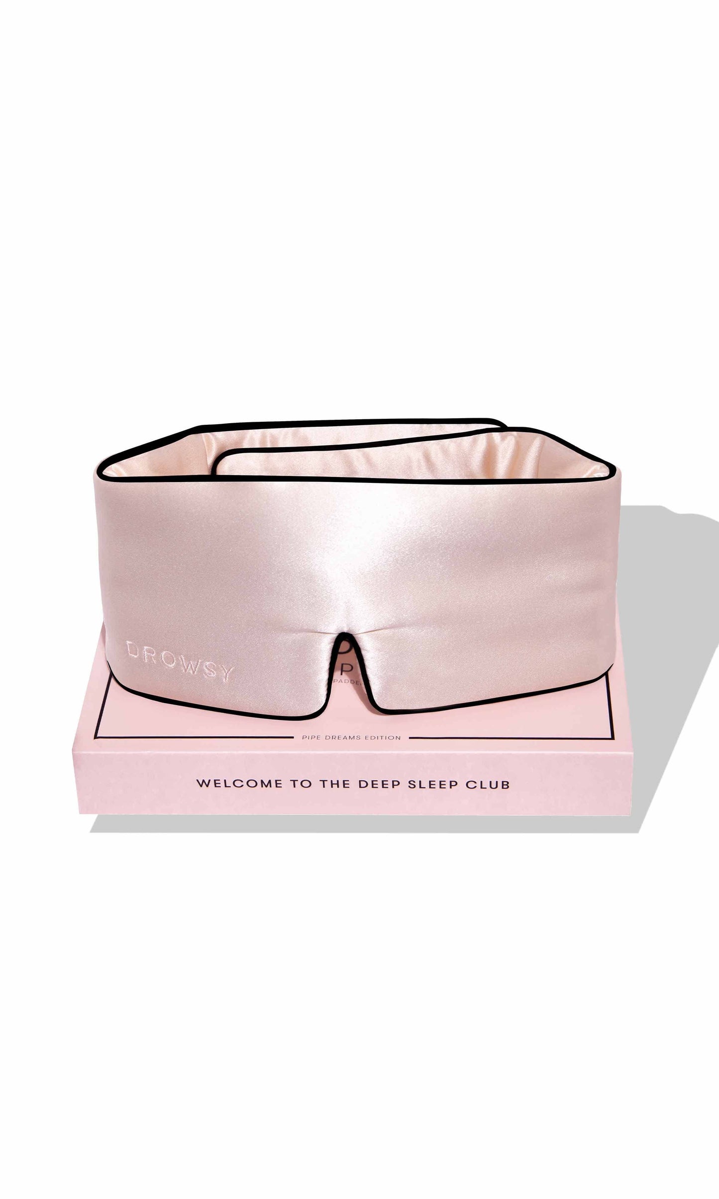 Silk Sleep Mask | Sunset Pink with Black Piping
