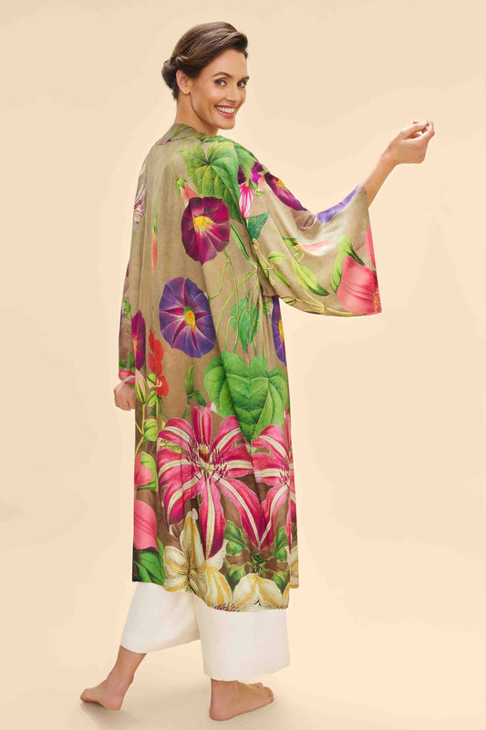Oversized Botanicals Kimono Gown | Powder Design