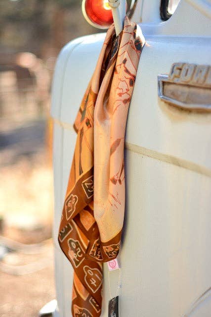 Floral Cattle Western Wild Rag – 100% Mulberry Silk Scarf | Tirzah