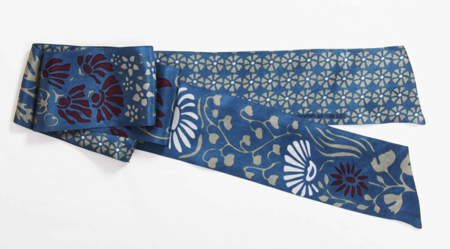 Clematis Blue Silk Headband | Les Belles Vagabondes