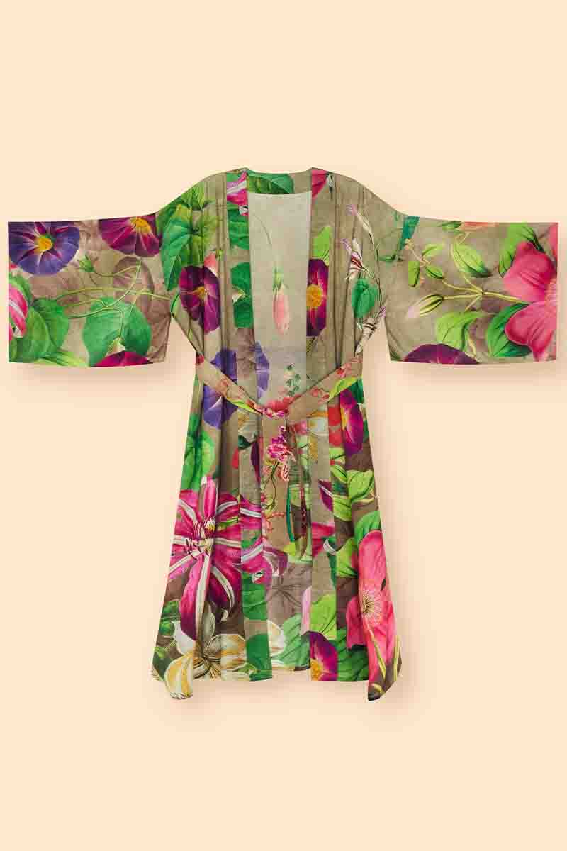 Oversized Botanicals Kimono Gown | Powder Design