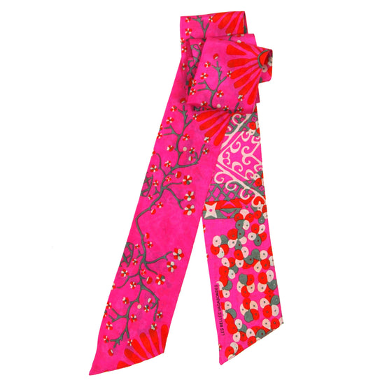 Masami Fuchsia Silk Headband | Les Belles Vagabondes