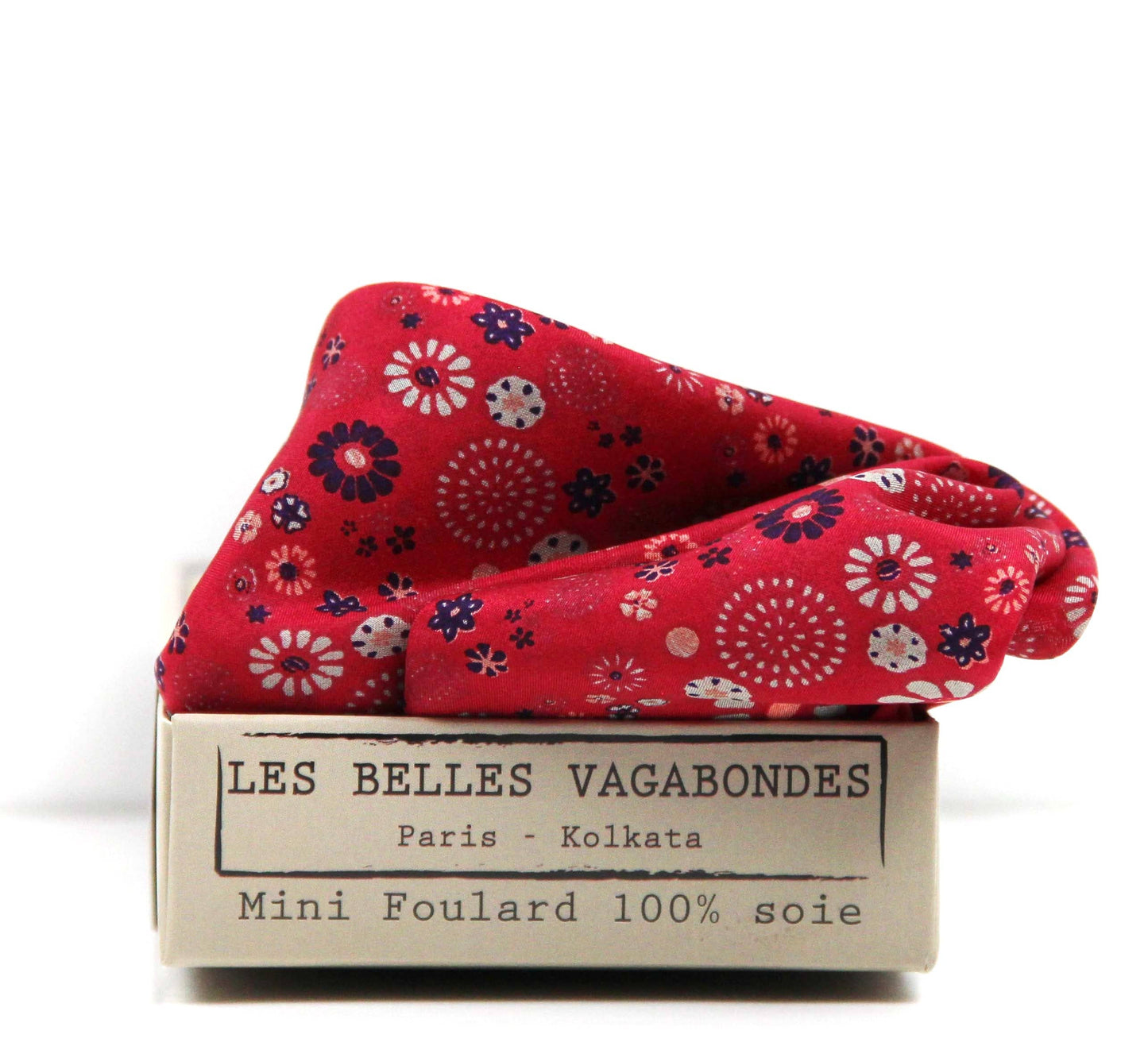 Hanami Red Mini Silk Scarf | Les Belles Vagabondes