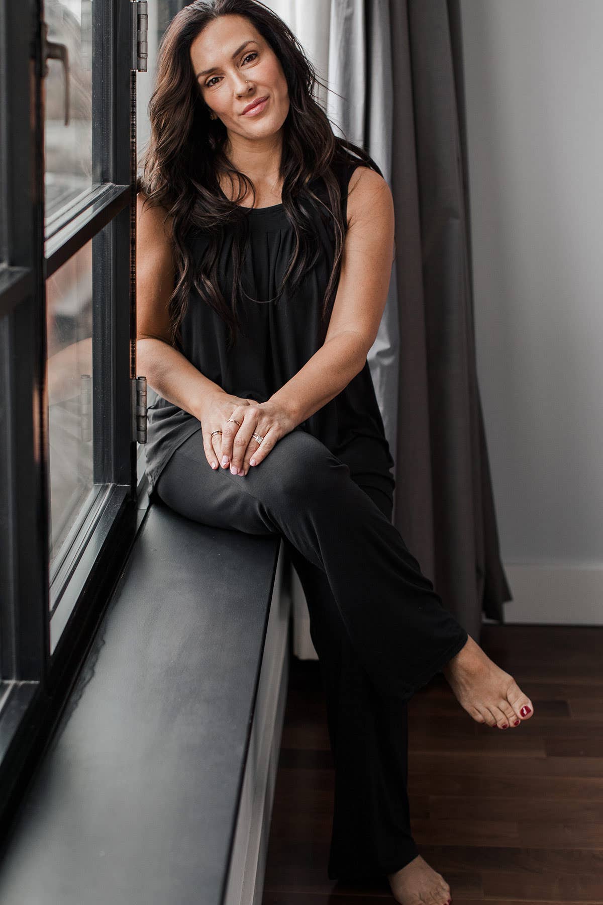 Delia Gathered Tank Bamboo Pajama Set | Yala