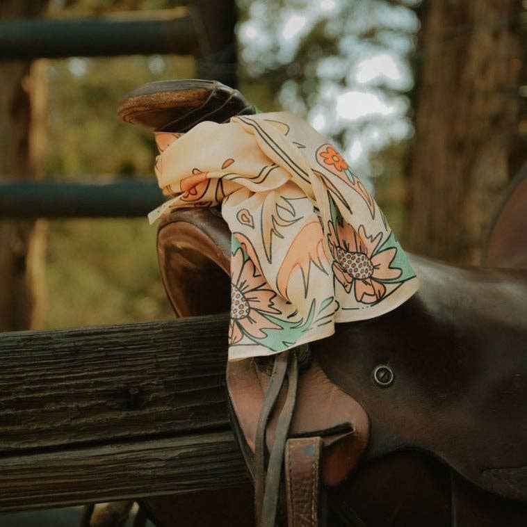 Summer ride: western scarf bandana silk tencel cowgirl wild rag