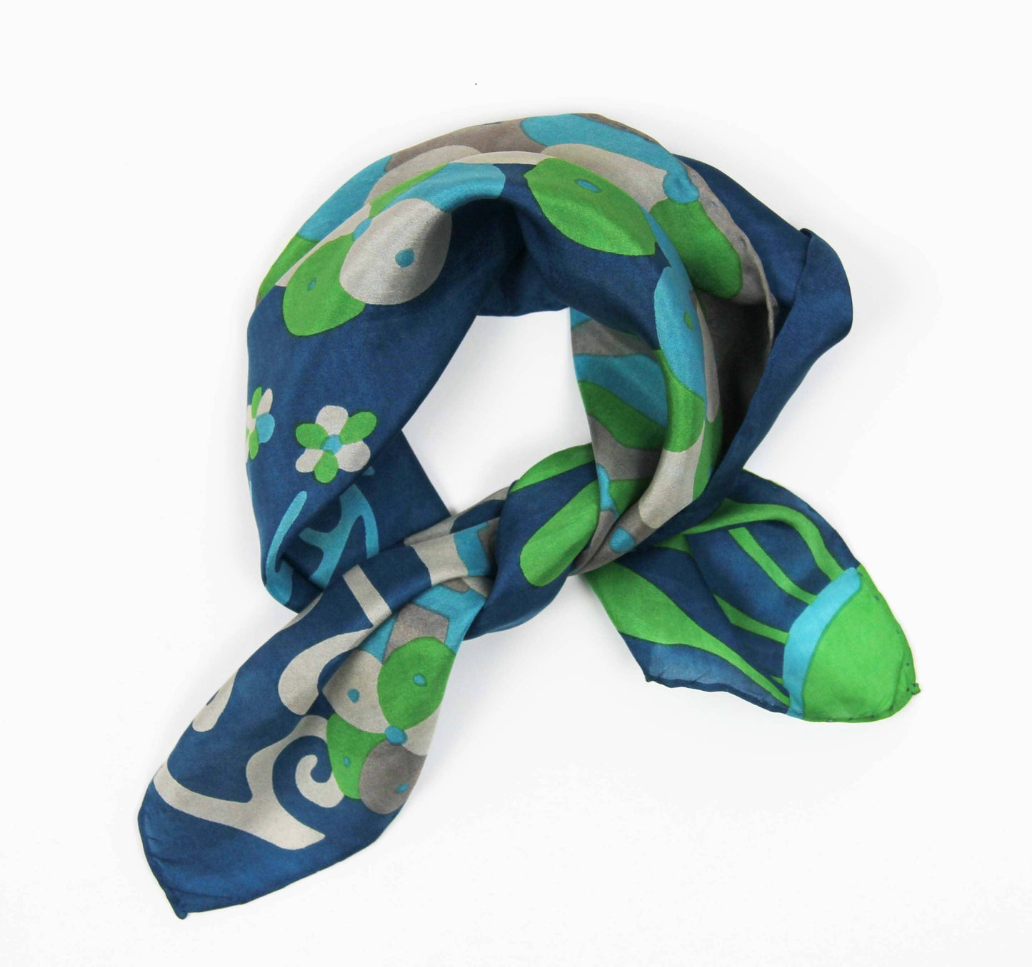 Sakura Blue Mini Silk Scarf | Les Belles Vagabondes