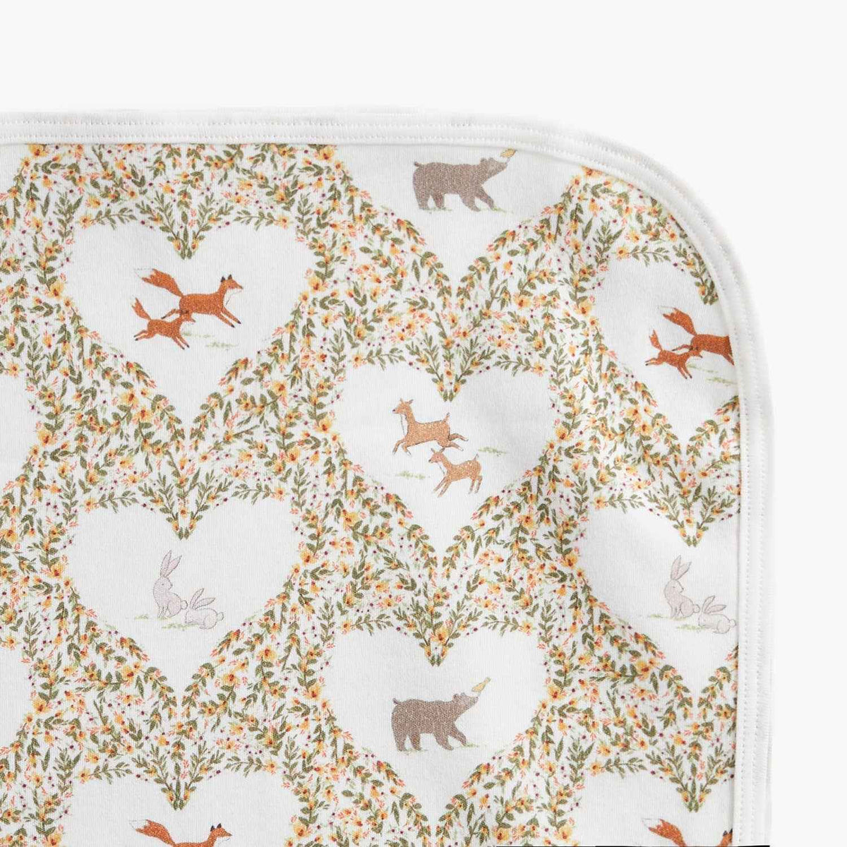 Animal heart organic cotton blanket
