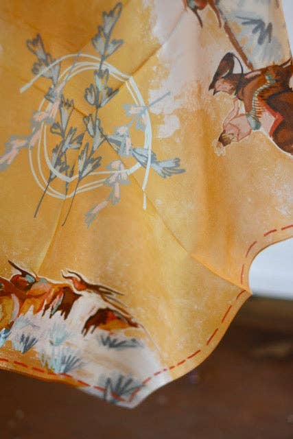 Longhorn Open Range Cowgirl Wild Rag | Silk & Tencel Western Scarf