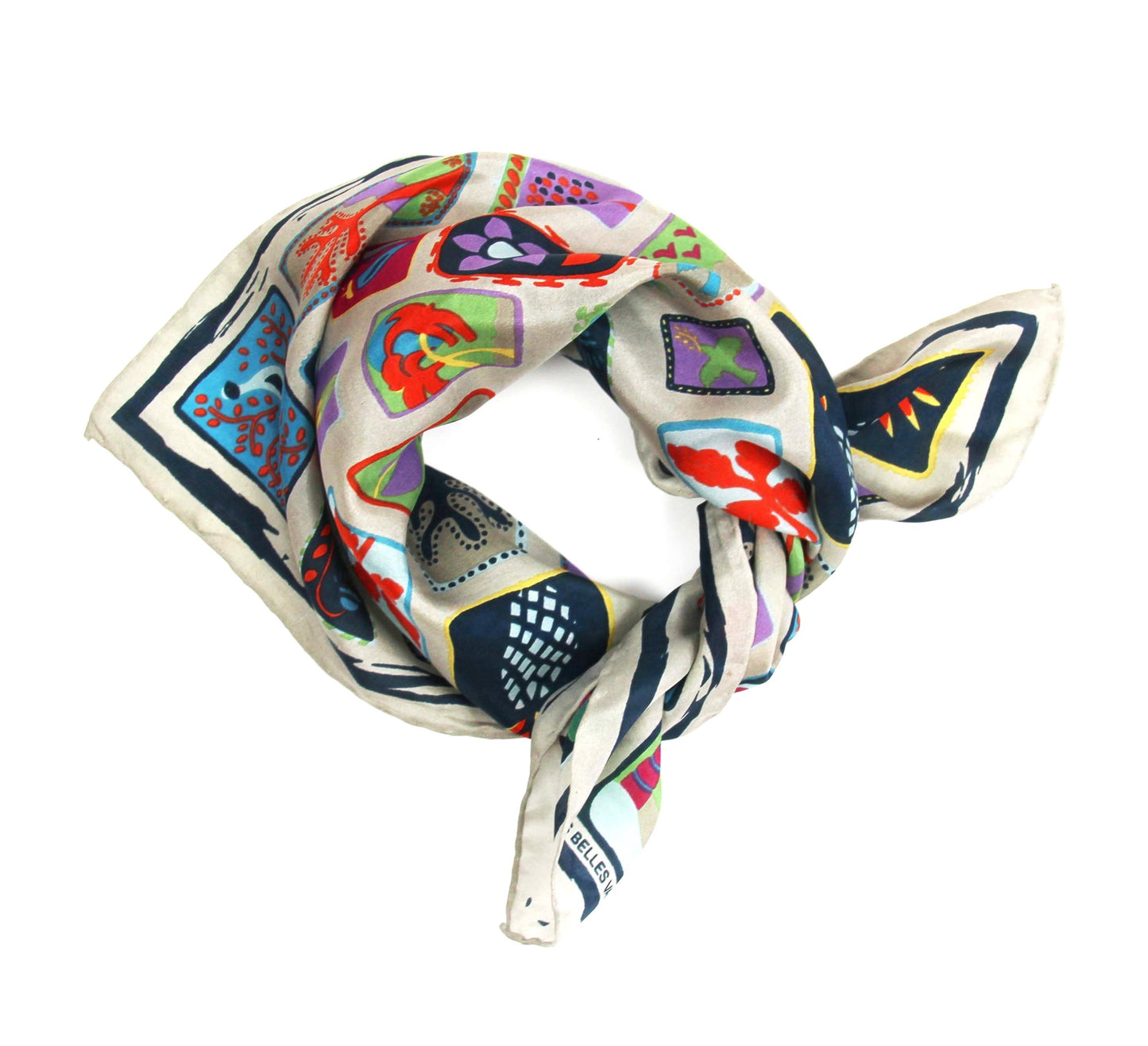 Postcard Marine Mini Silk Scarf | Les Belles Vagabondes