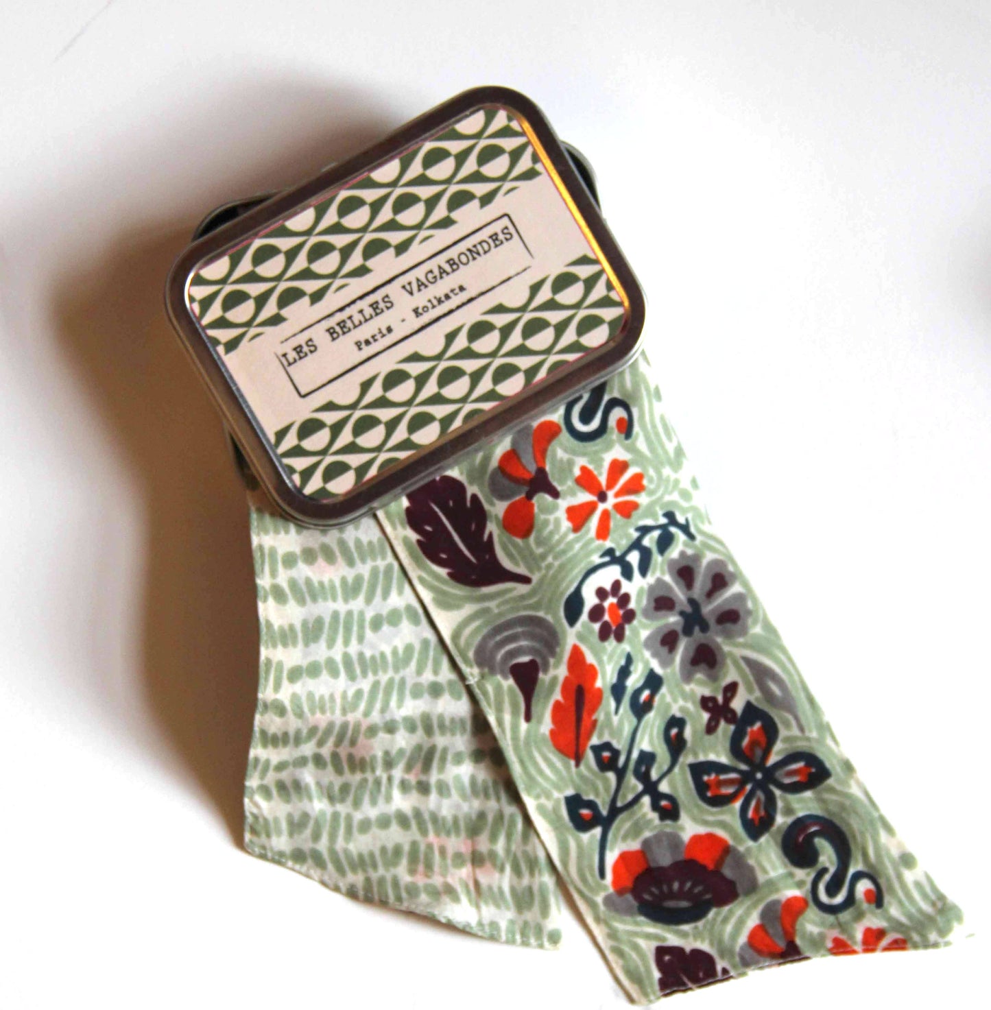 English Garden Khaki Silk Headband | Les Belles Vagabondes