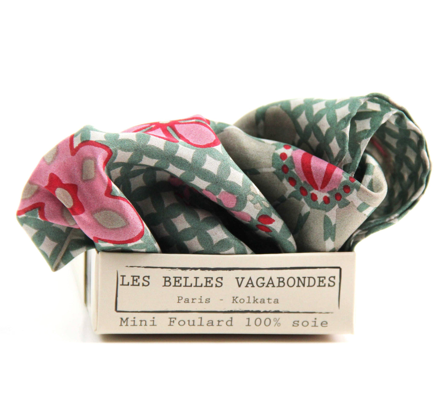 Shippo Gray Mini Silk Scarf | Les Belles Vagabondes