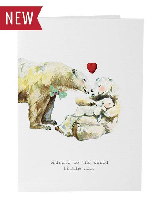 Welcome to the World Little Cub Greeting Card