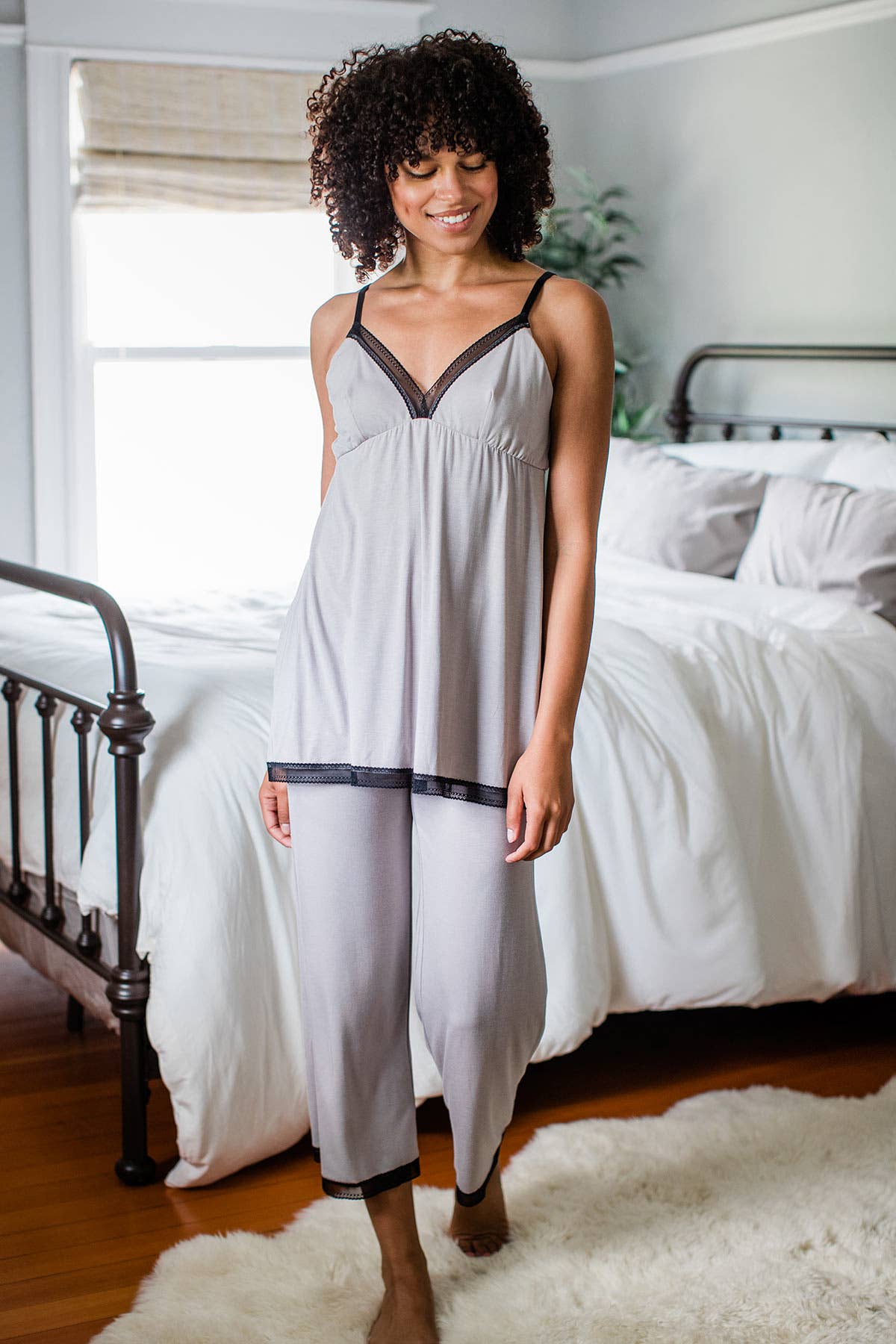Iris Lace Bamboo Pajama Set | Yala