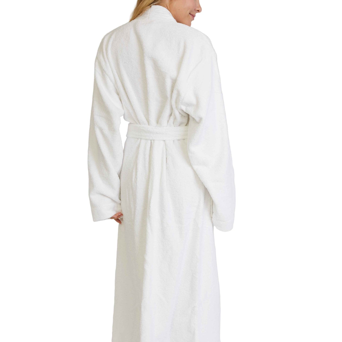 Turkish cotton terry cloth pleated bathrobe