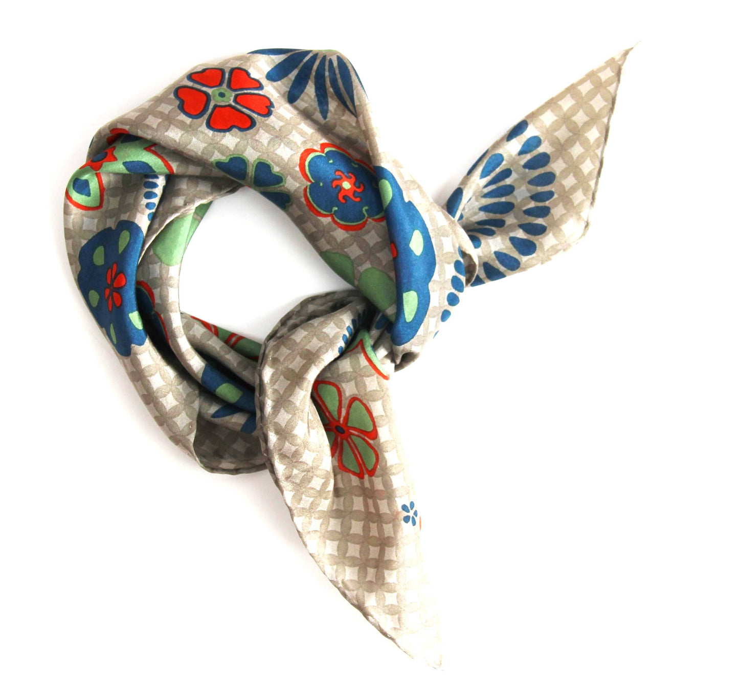 Shippo Beige Mini Silk Scarf | Les Belles Vagabondes