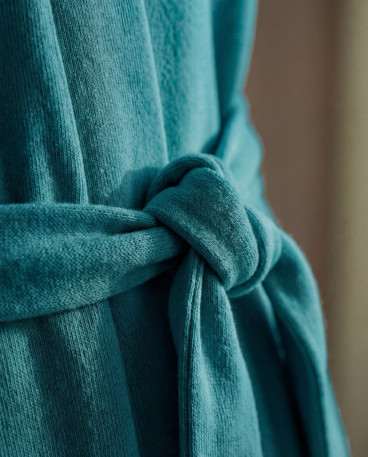 Organic cotton knitted kimono robe