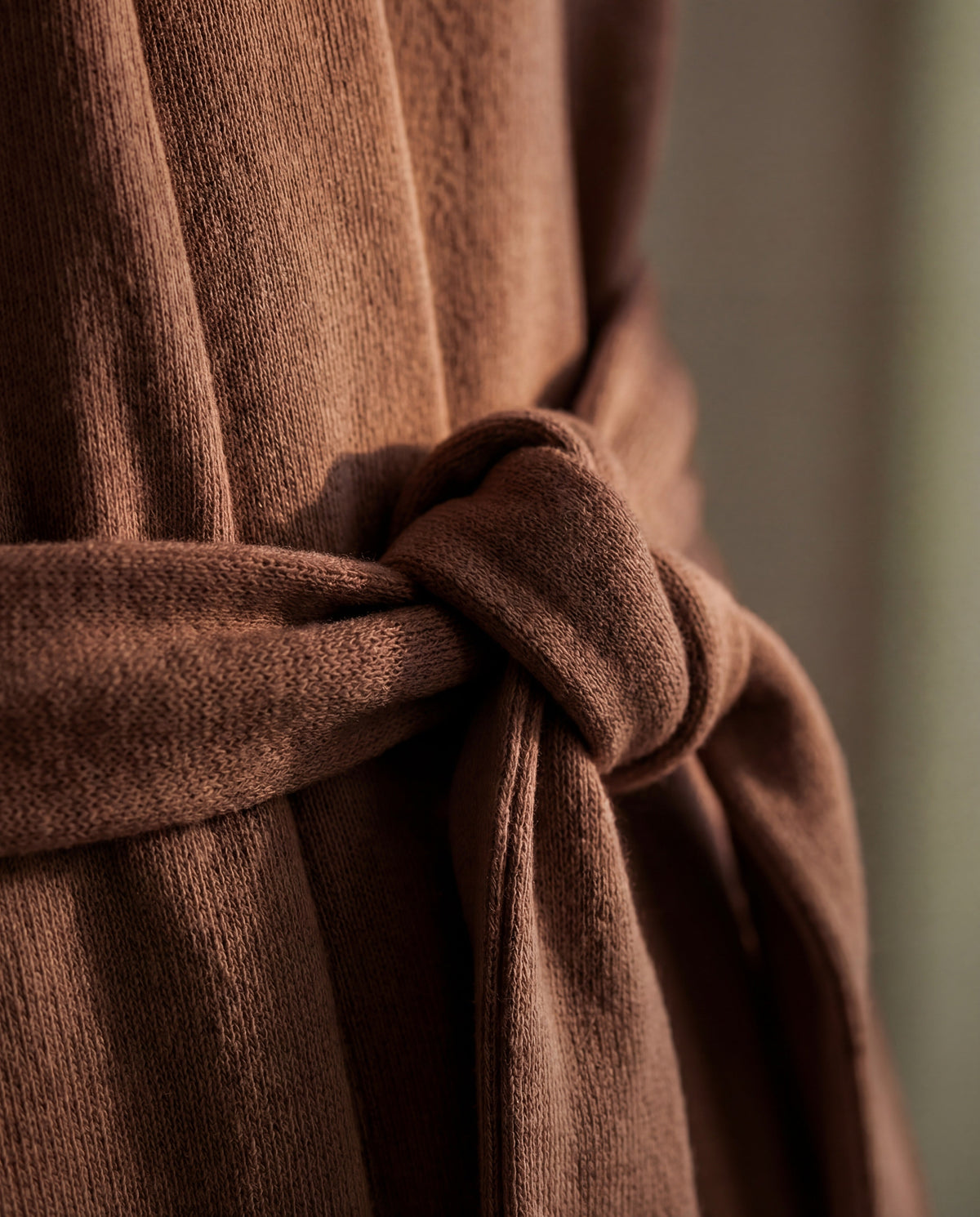 Organic cotton knitted kimono robe