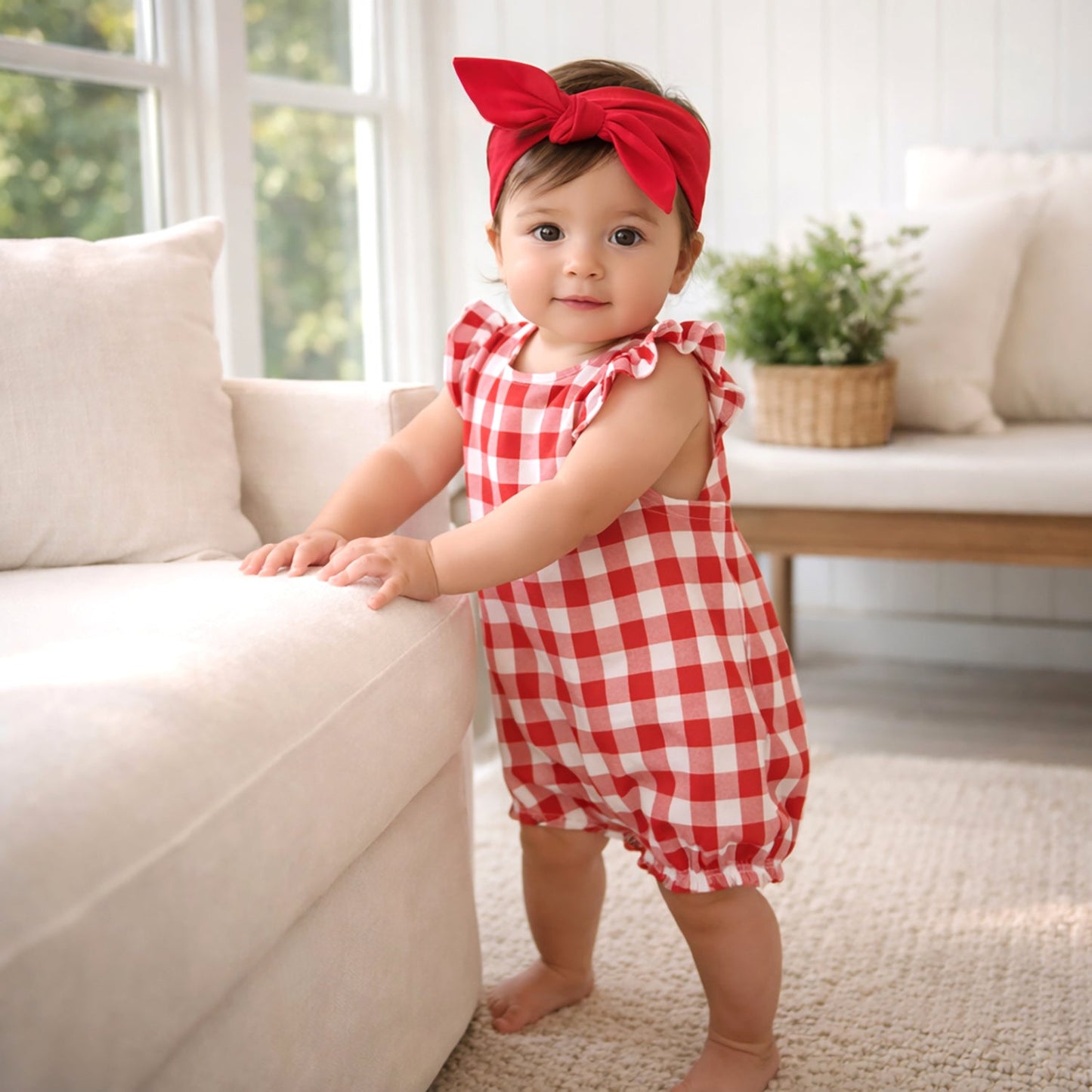 Picnic Plaid Bamboo Bubble Romper