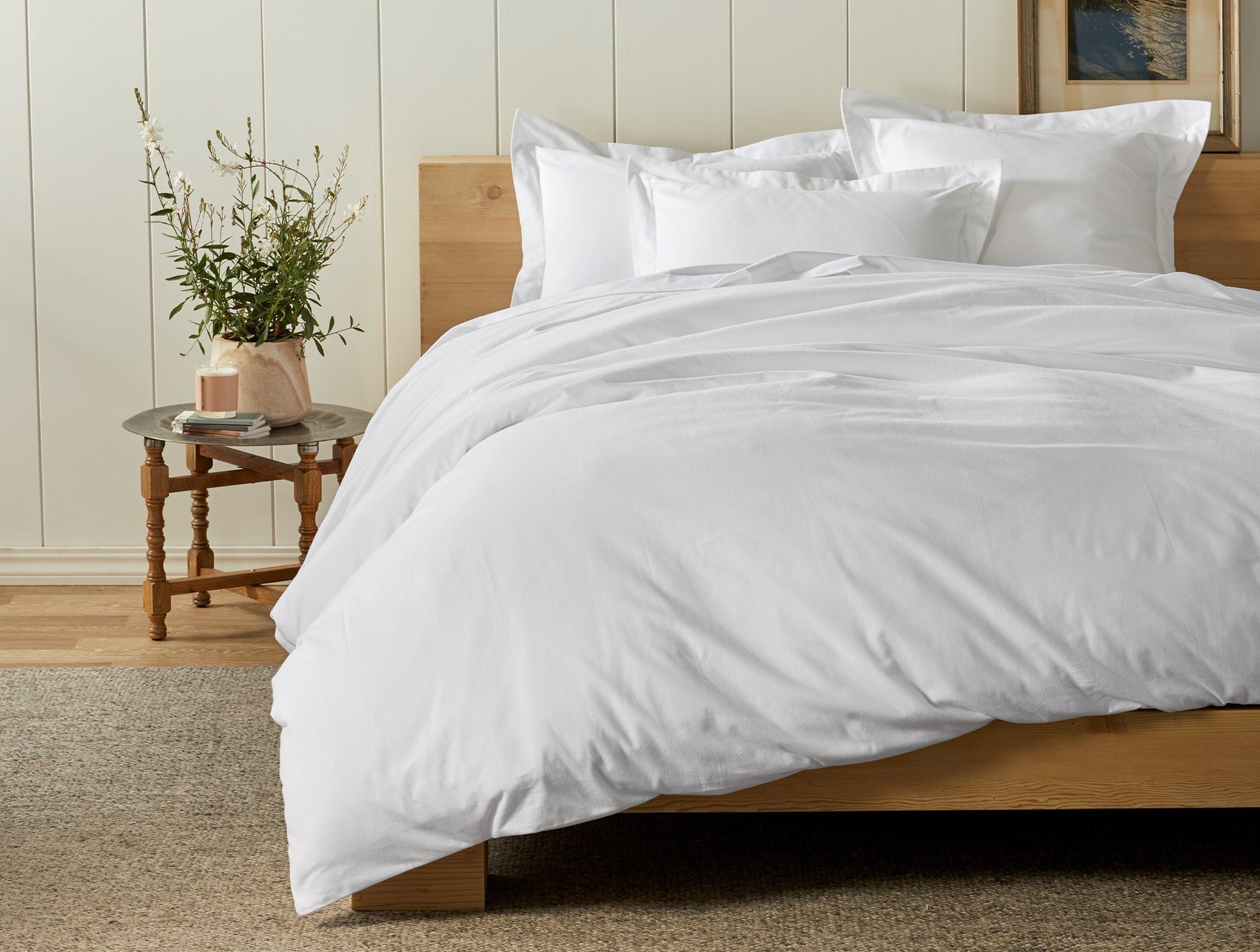 Coyuchi Cloud Brushed Organic Flannel Sheet Set Alpine White