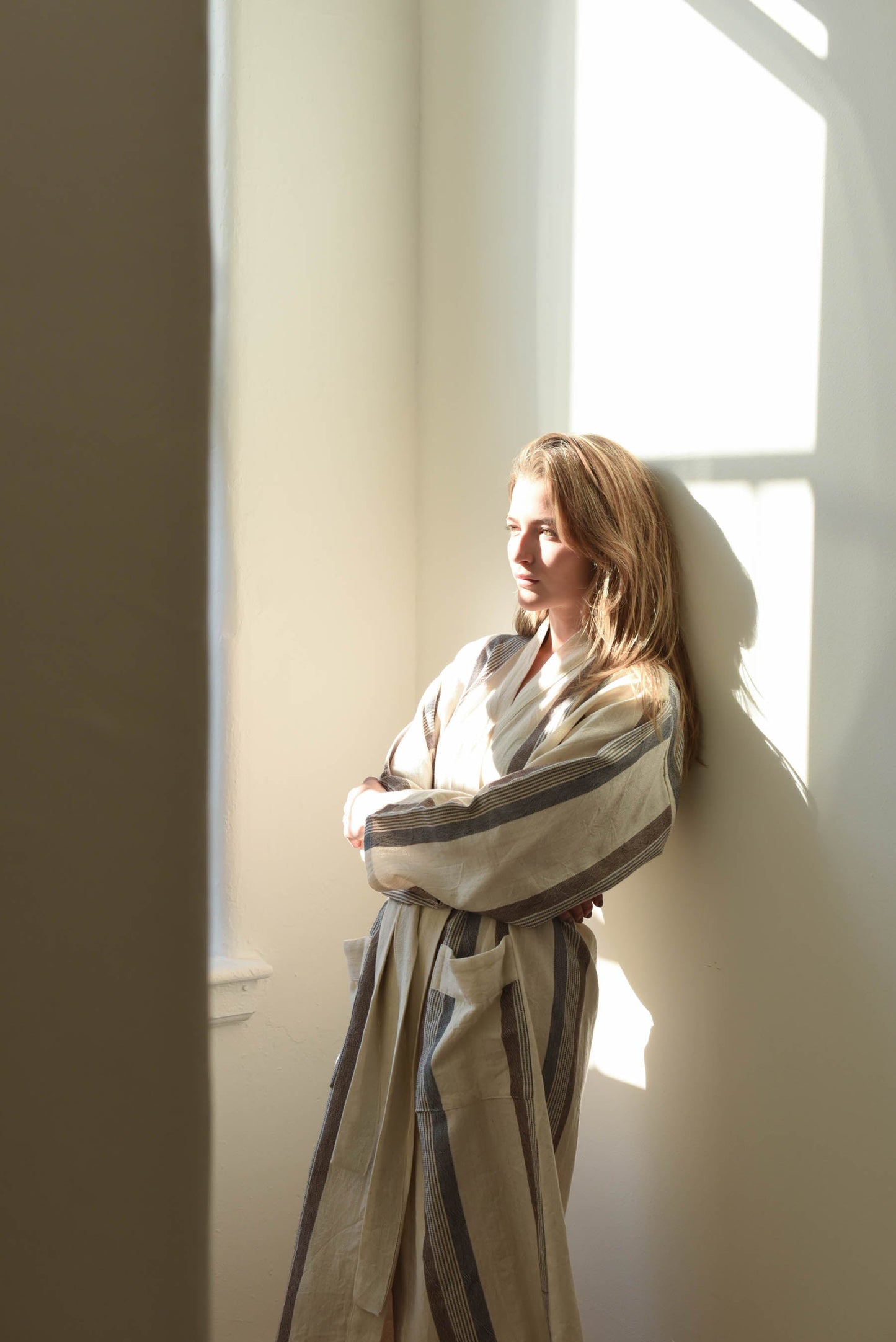 Brown Cream Nomad Long Bathrobe | Home & Loft