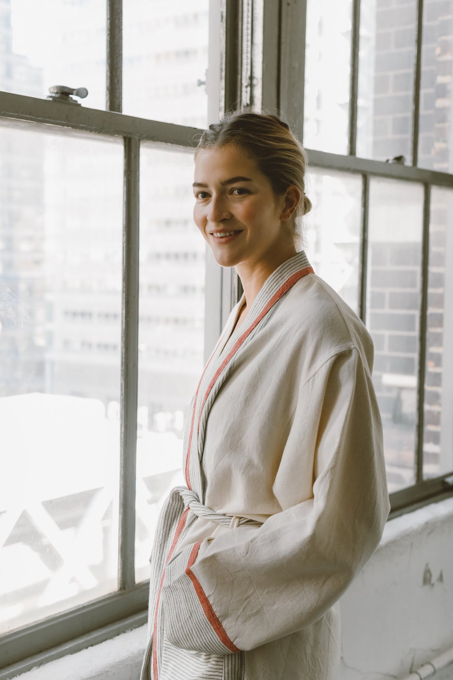 Ivory Cherry Tribeca Long Bathrobe | Home & Loft