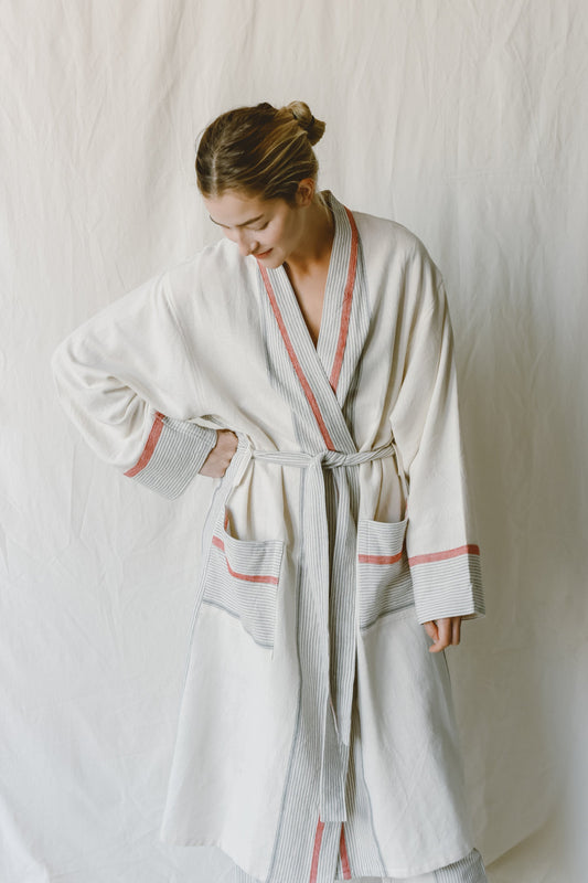 Ivory Cherry Tribeca Long Bathrobe | Home & Loft
