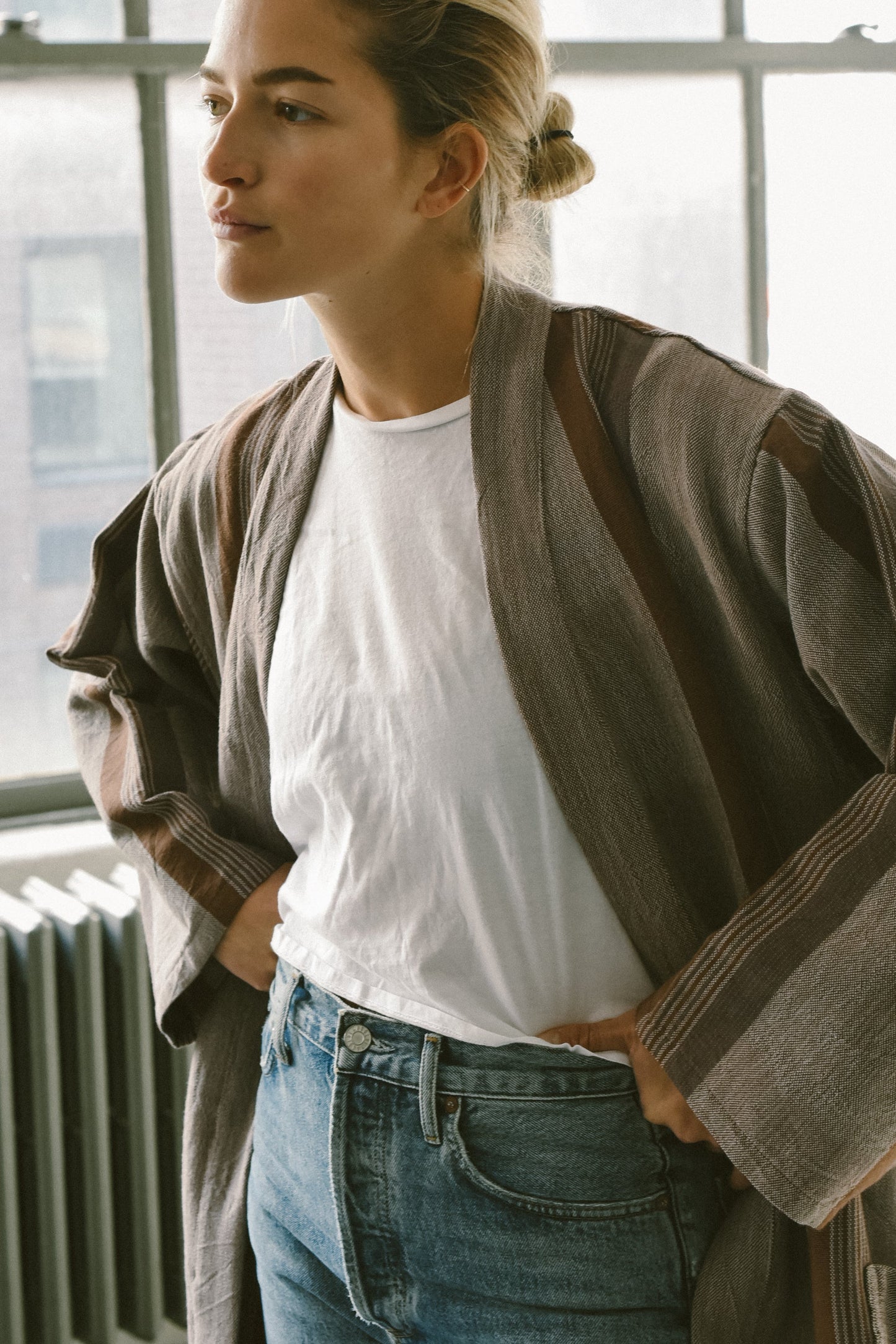 Brown Grey Nomad Long Bathrobe | Home & Loft