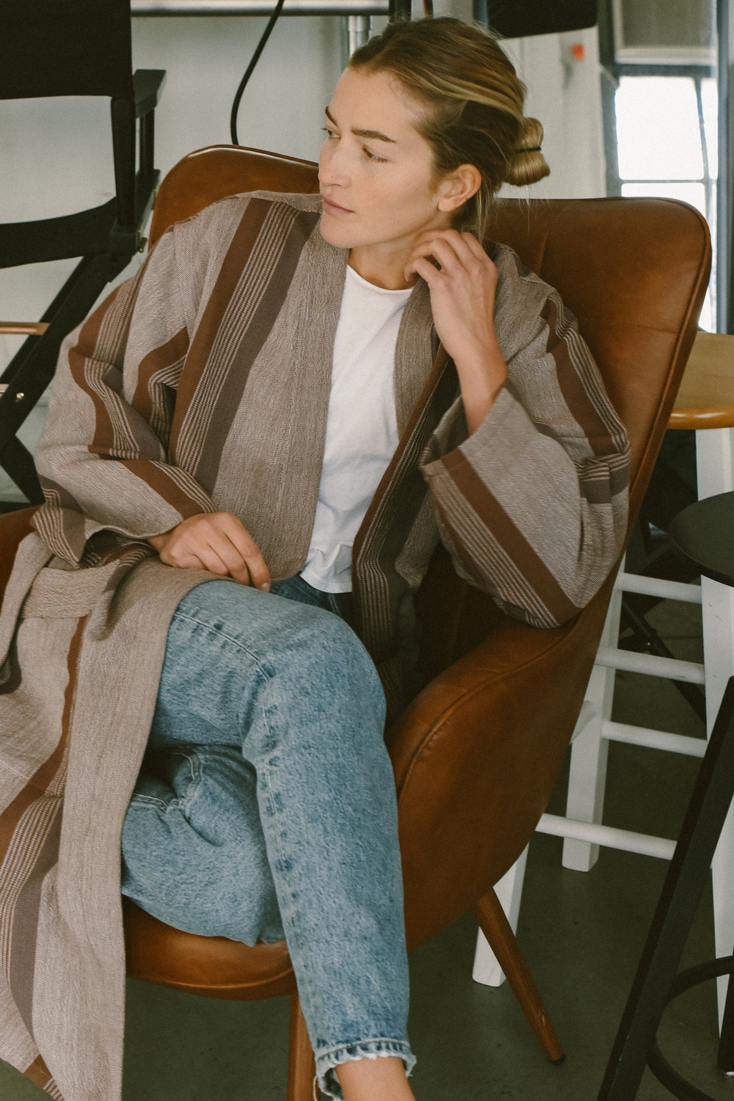 Brown Grey Nomad Long Bathrobe | Home & Loft
