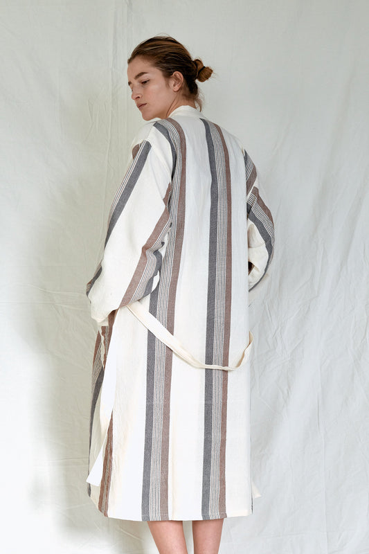 Brown Cream Nomad Long Bathrobe | Home & Loft
