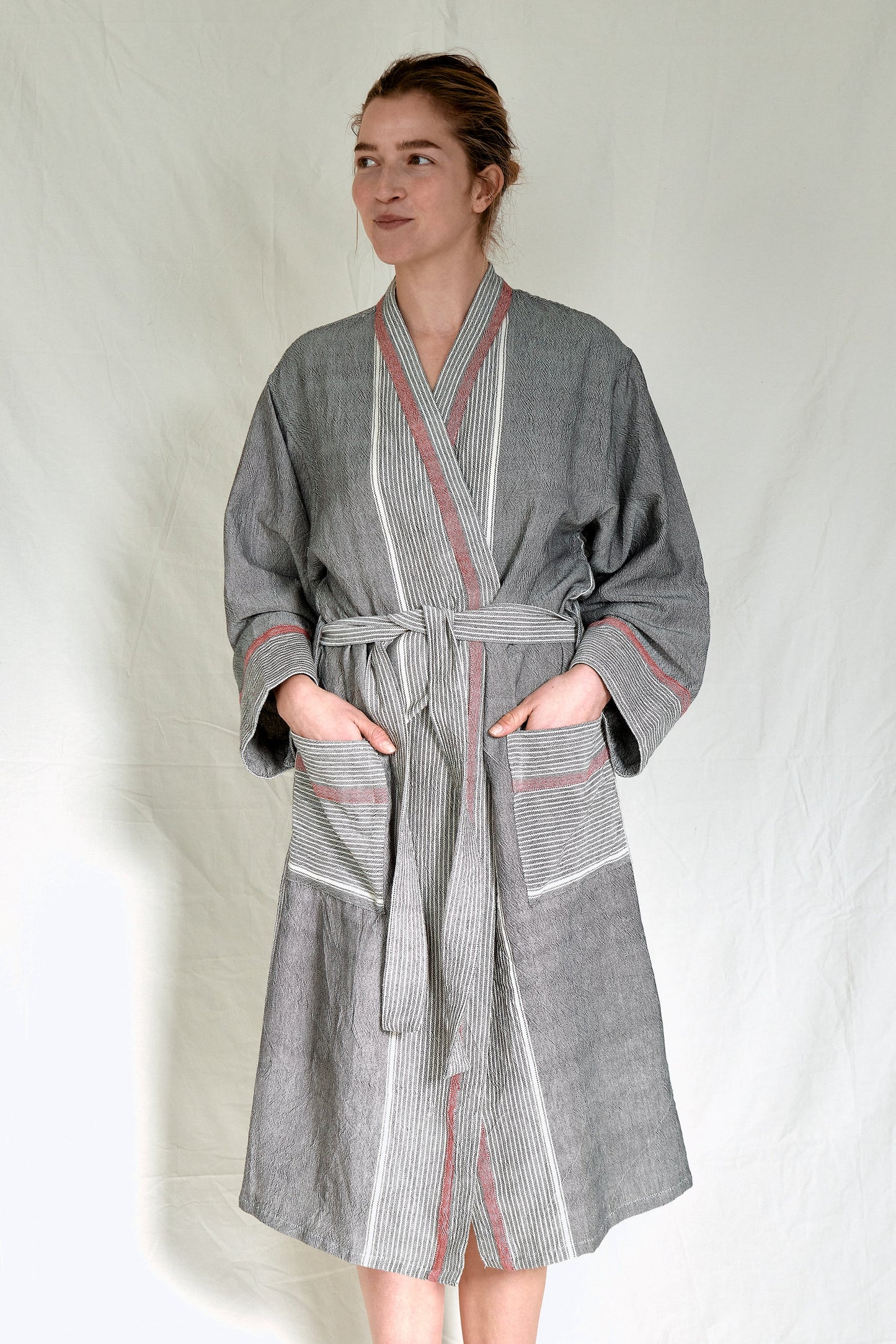Charcoal Tribeca Long Bathrobe | Home & Loft