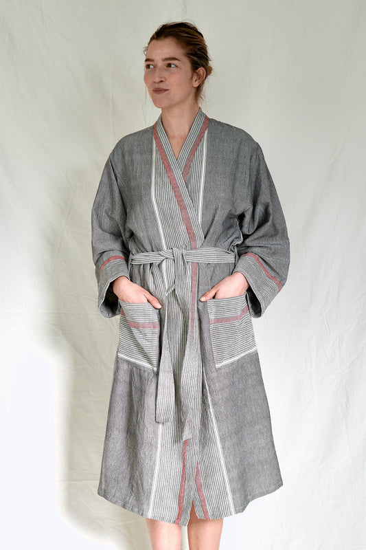 Charcoal Tribeca Long Bathrobe | Home & Loft