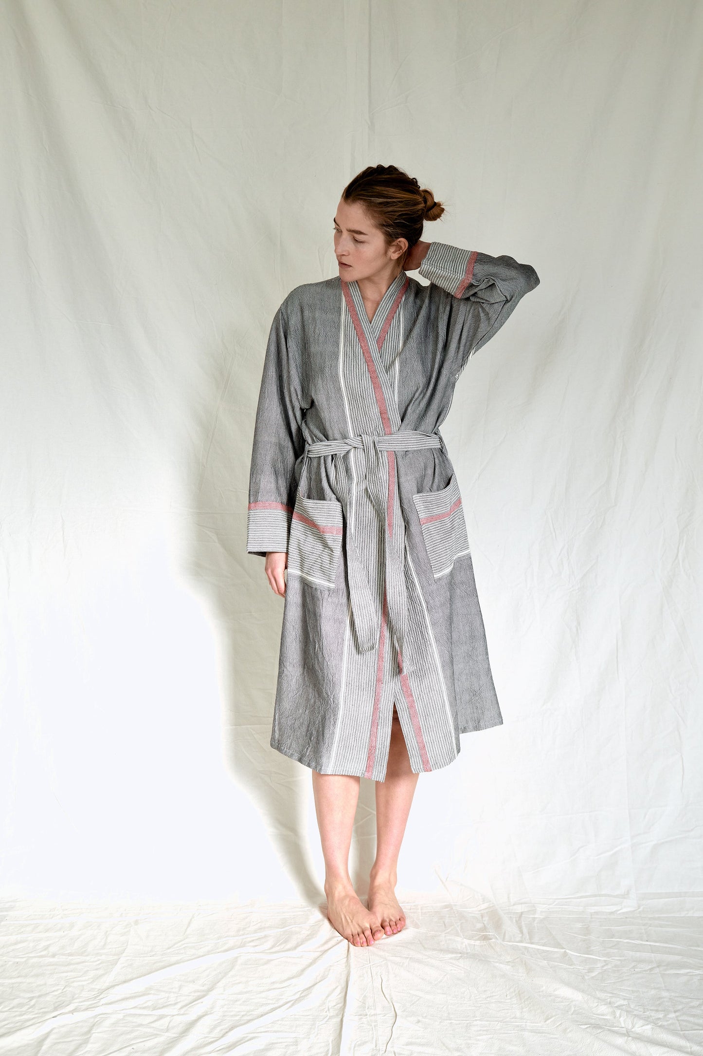 Charcoal Tribeca Long Bathrobe | Home & Loft