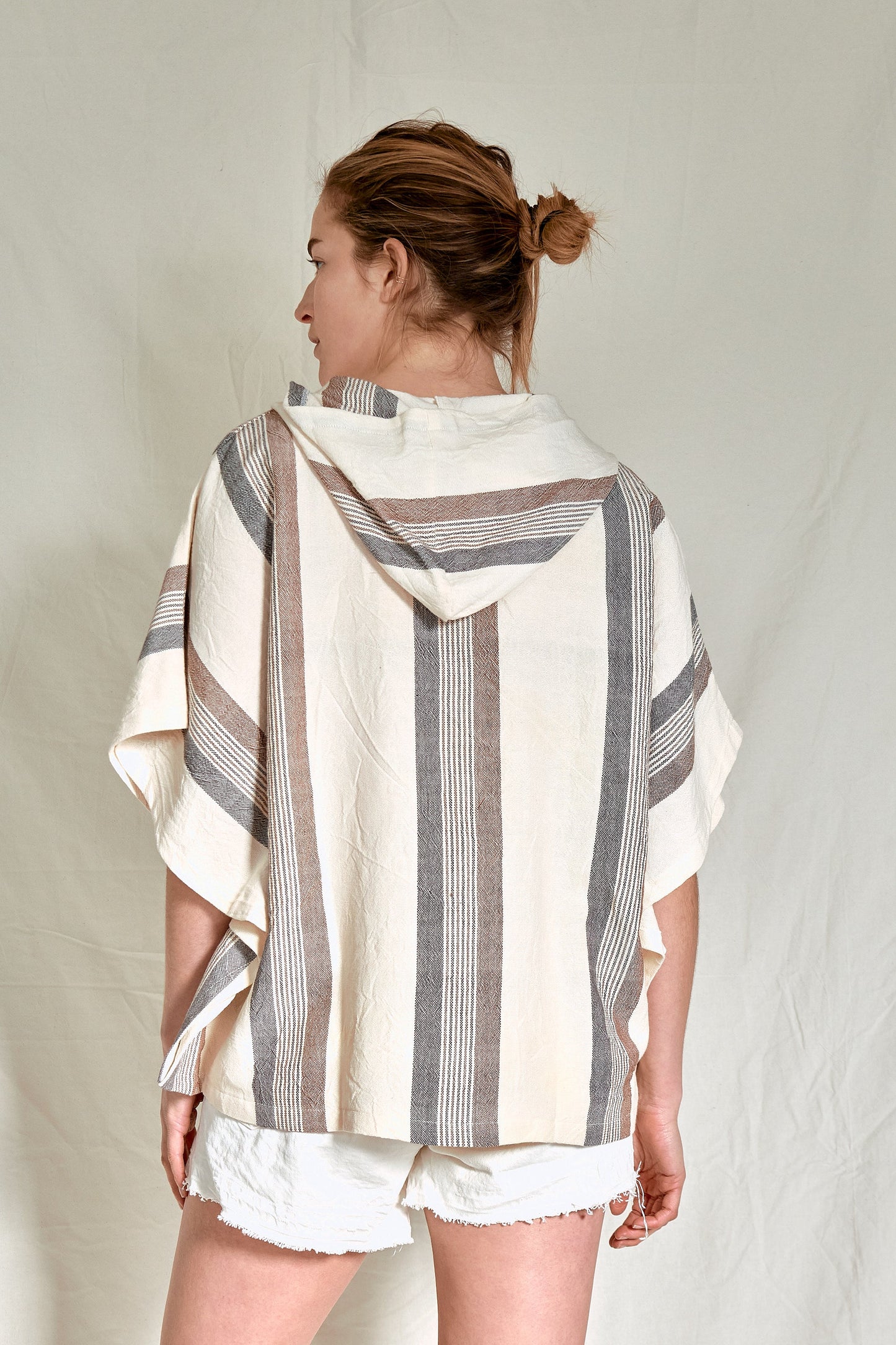 Brown Cream Nomad Poncho | Home & Loft