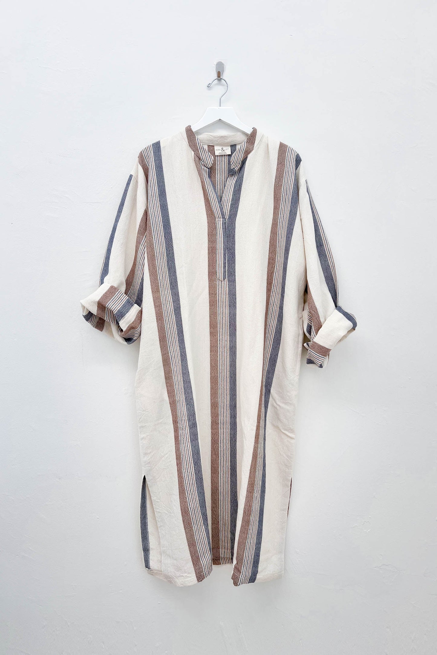 Brown Cream Nomad Long Sleeve Maxi Kaftan | Home & Loft