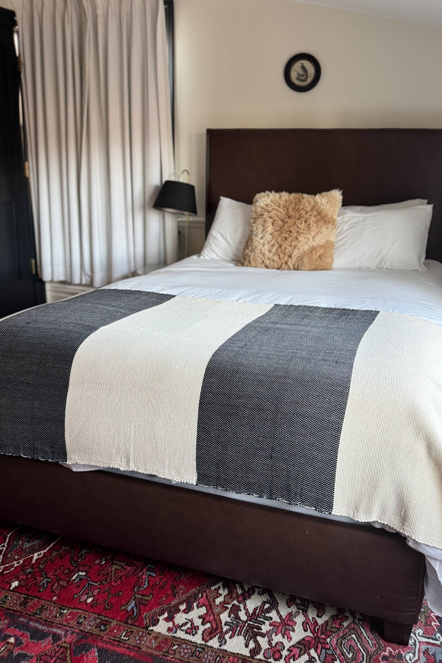 Charcoal and Ivory Kilim Throw | Home & Loft