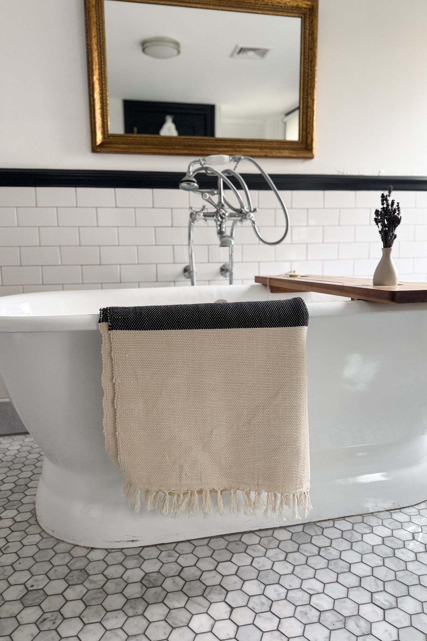 Charcoal and Ivory Kilim Throw | Home & Loft