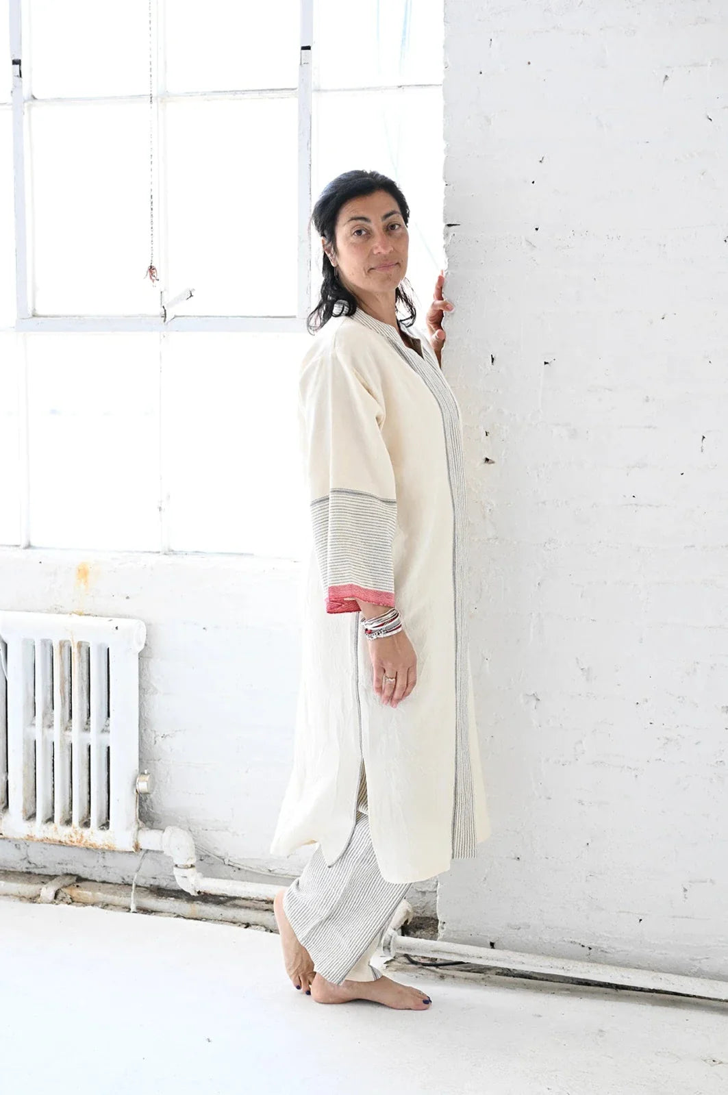 Ivory Cherry Tribeca Button Down Kaftan | Home & Loft