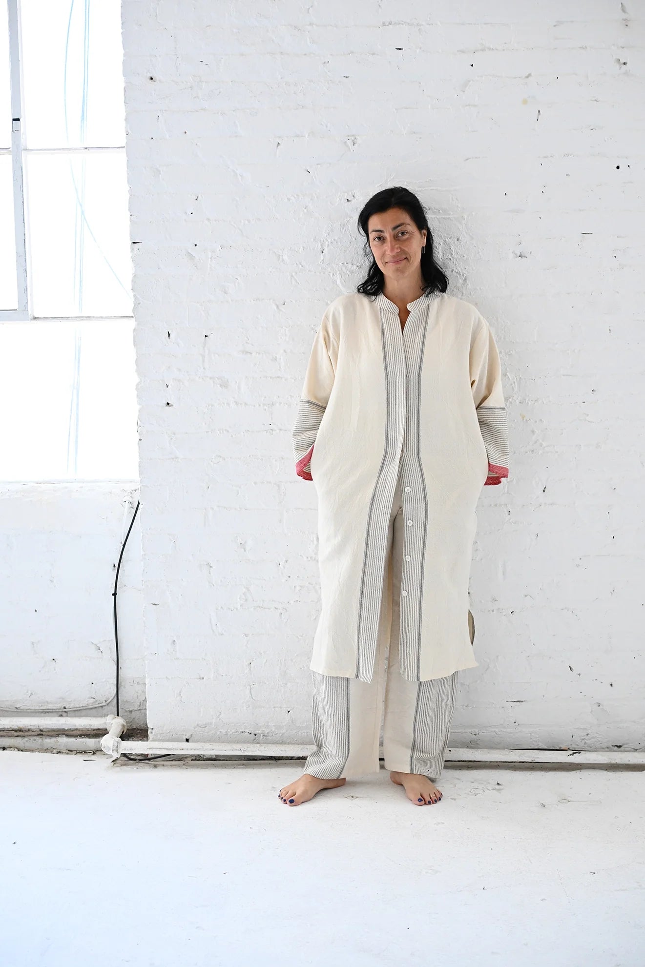 Ivory Cherry Tribeca Button Down Kaftan | Home & Loft