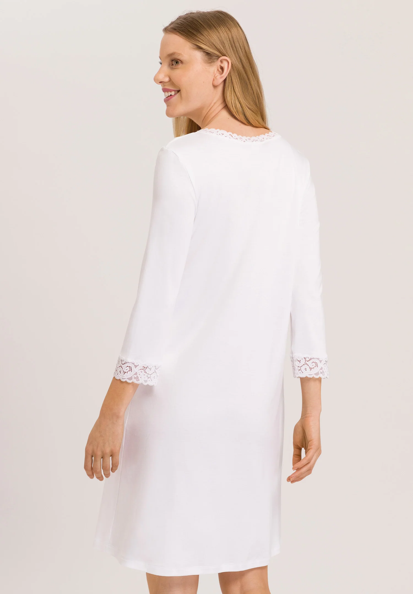 Lace Trim Cotton Nightgown | Hanro