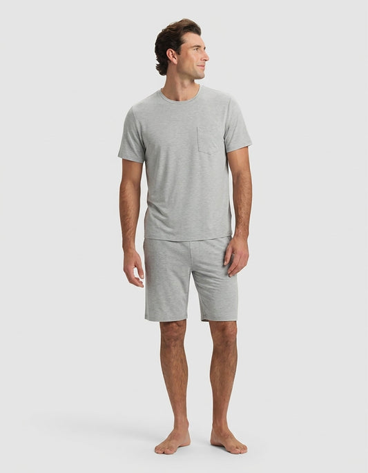 Men's bamboo stretch-knit short sleeve pajama set