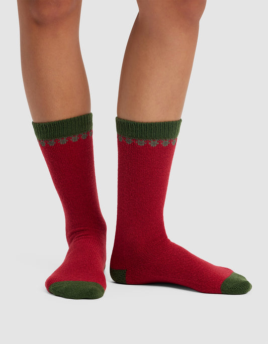 Mistletoe plush lounge calf sock