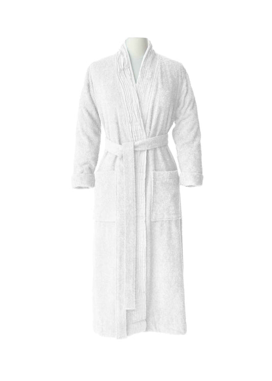 Turkish cotton terry cloth pleated bathrobe