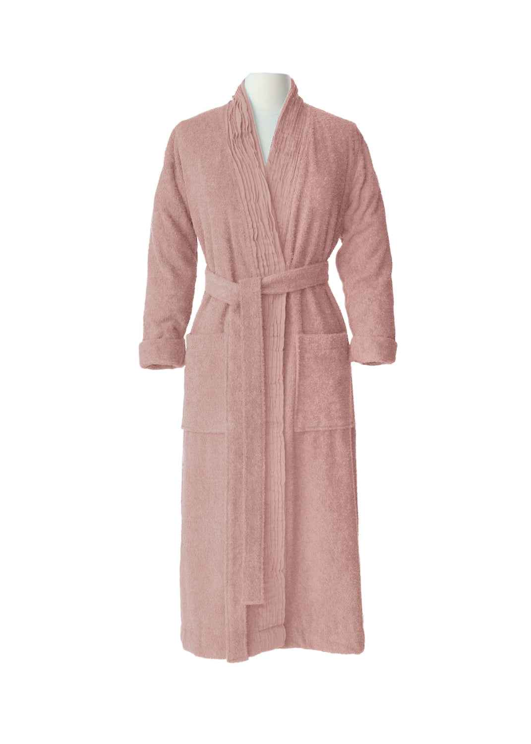Turkish cotton terry cloth pleated bathrobe
