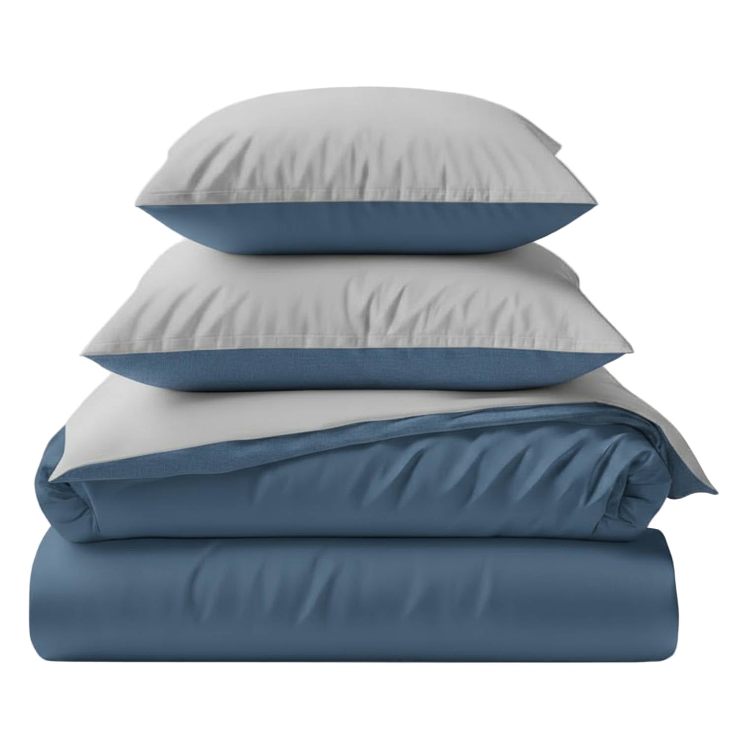 Two-tone bamboo duvet cover + 2 shams set