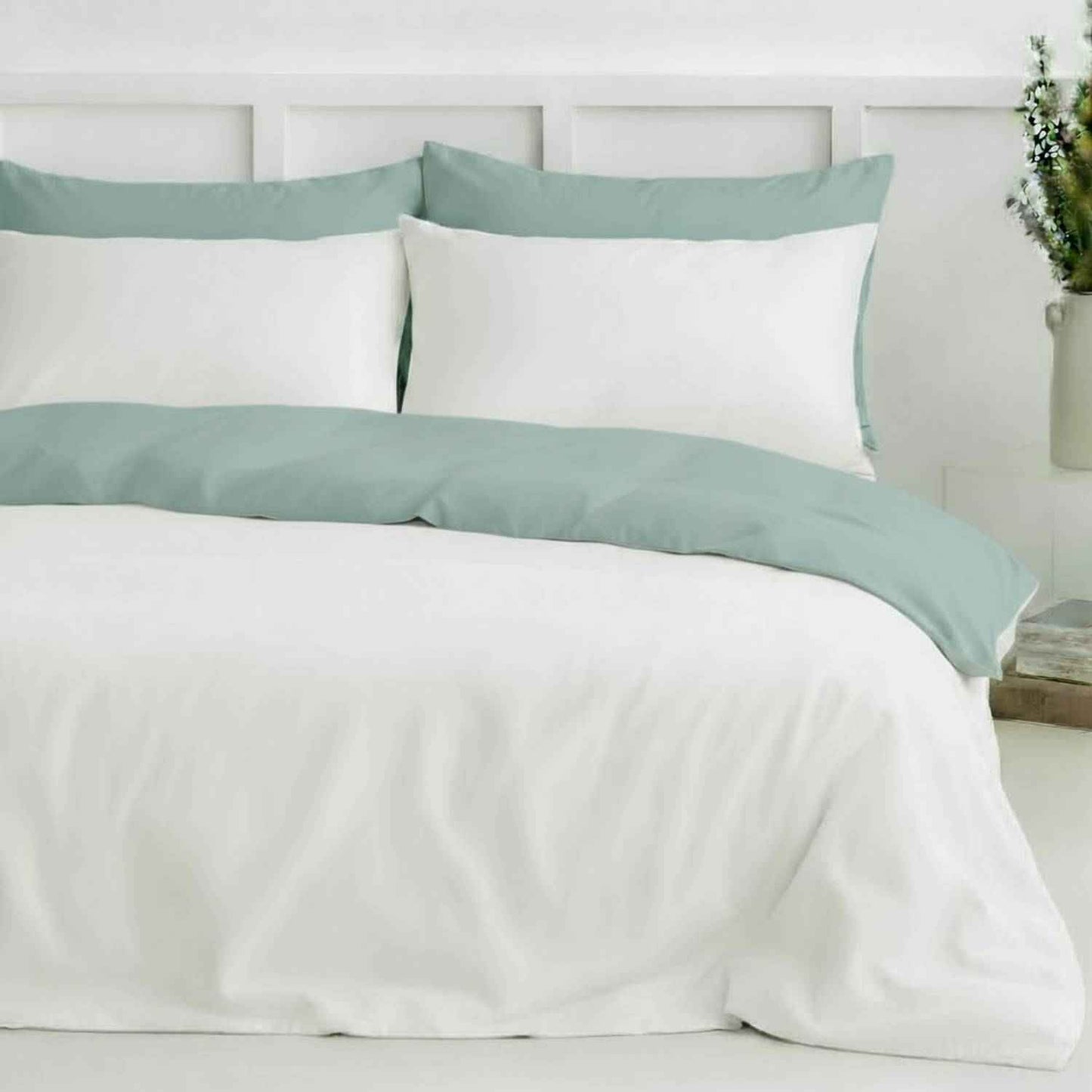 Two-tone bamboo duvet cover + 2 shams set