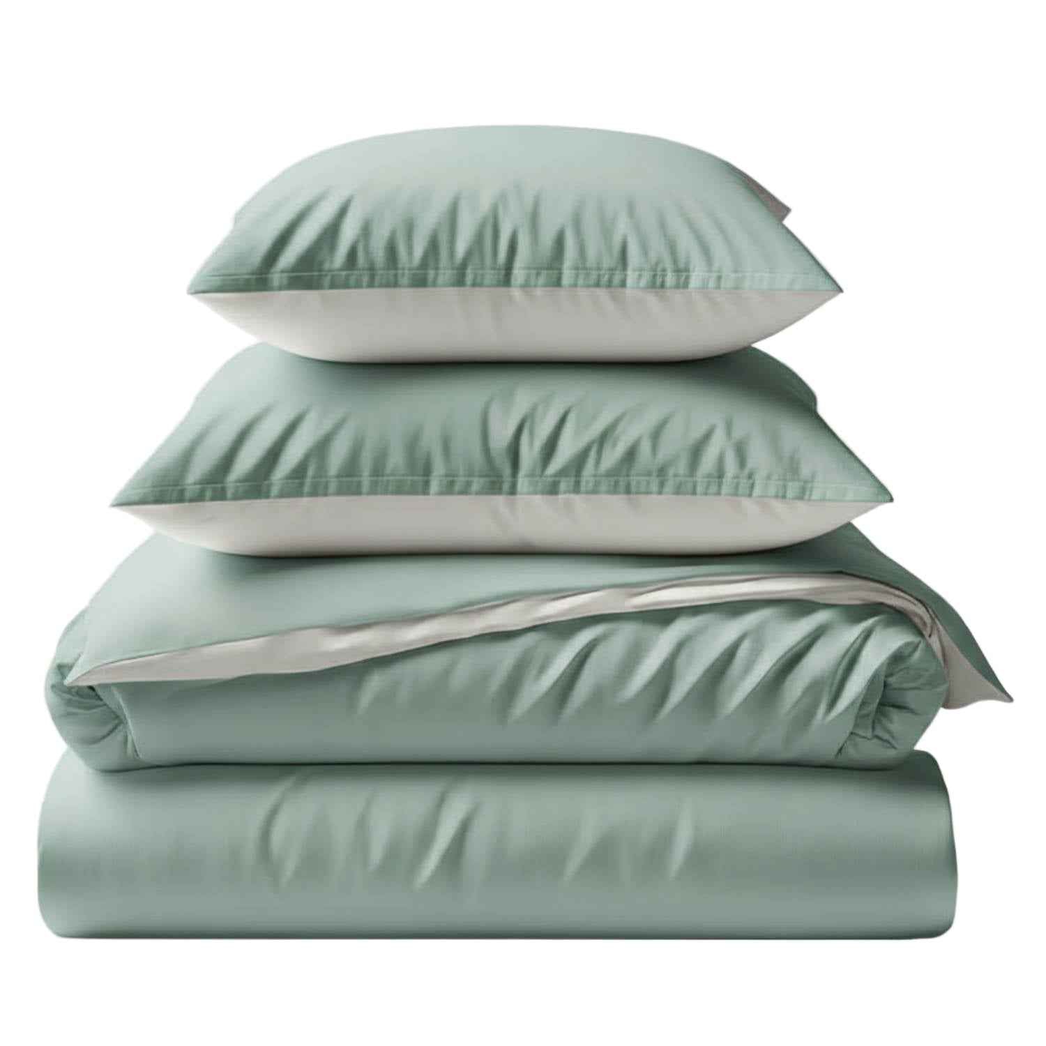 Two-tone bamboo duvet cover + 2 shams set