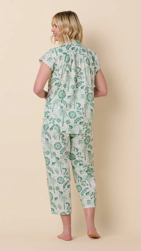 Palmera Green Luxe Pima Capri Pajama Set | The Cat's Pajamas