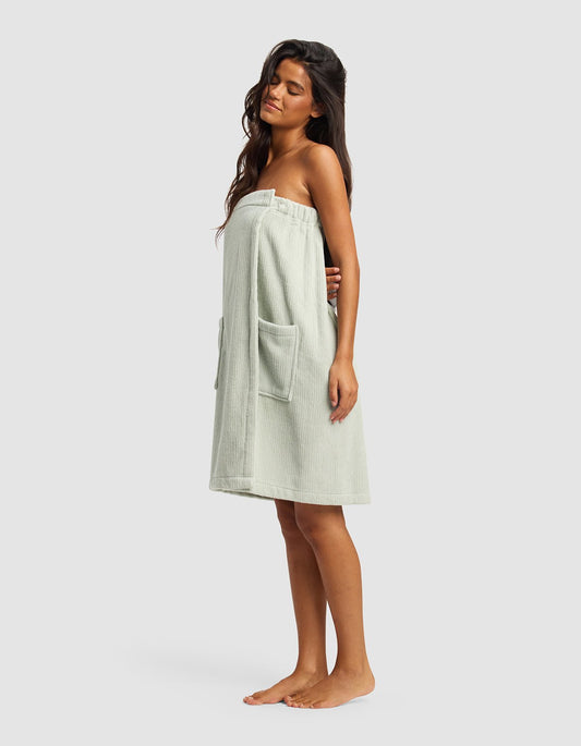 Ribbed terry bath wrap